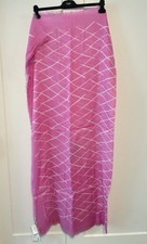  NWT Balenciaga   Pink and White Logo Silk-Cotton Scarf 140x140
