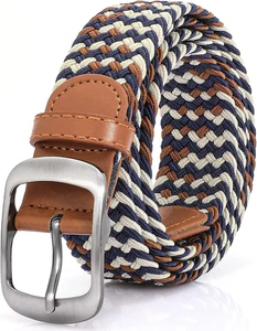 Ceinture tressée ceinture extensible pour hommes et femmes multicolores ceinture de golf tissée élastique