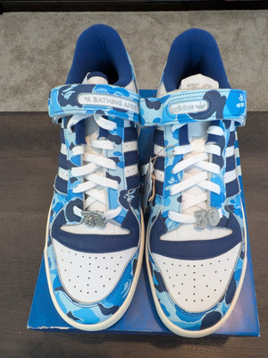 adidas BAPE x Forum 84 Low 30th Anniversary - Blue, size 14M, ID4772