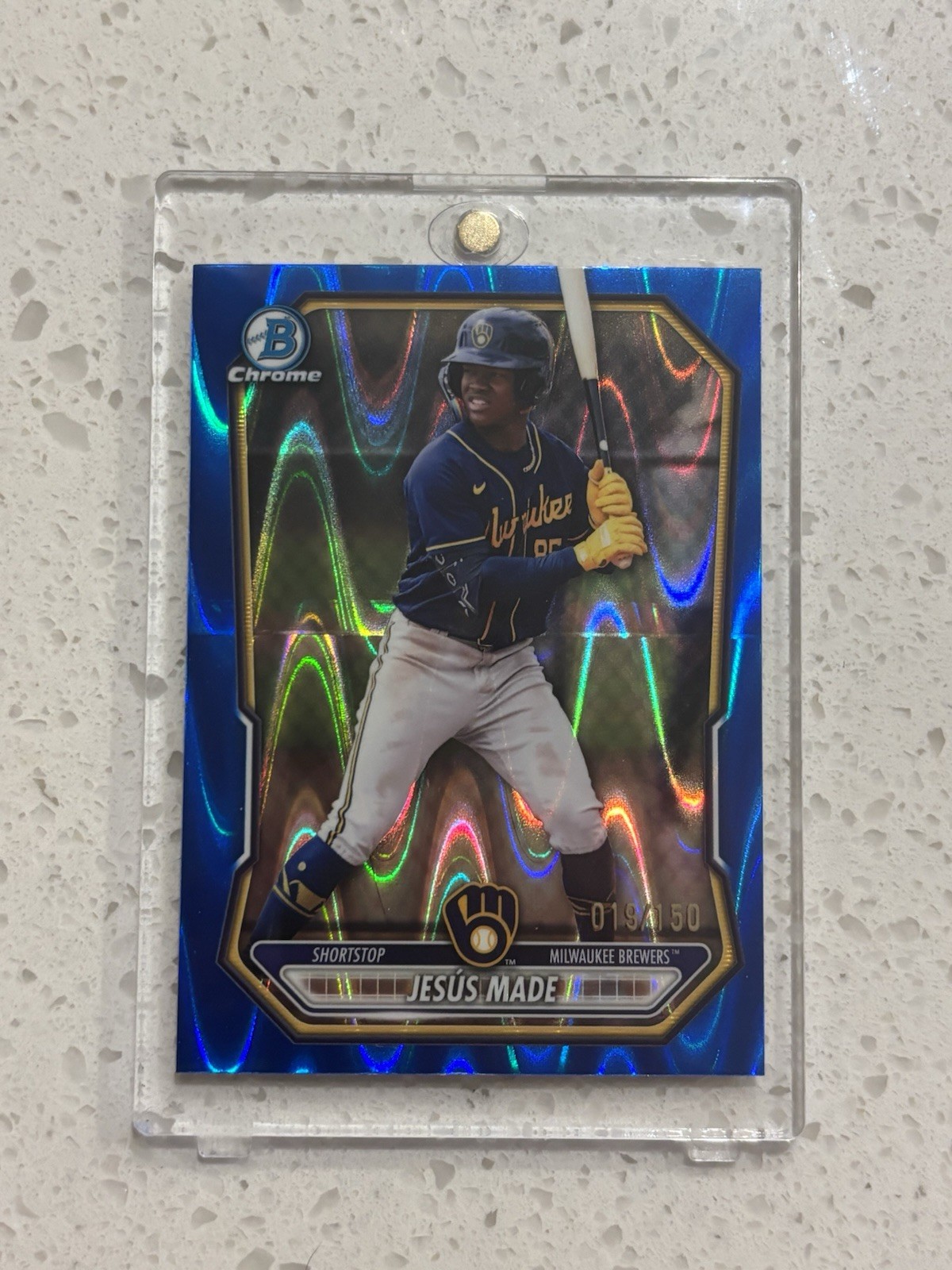 2026 Jesus Made Bowman Chrome Blue Ray Wave Refractor /150 
