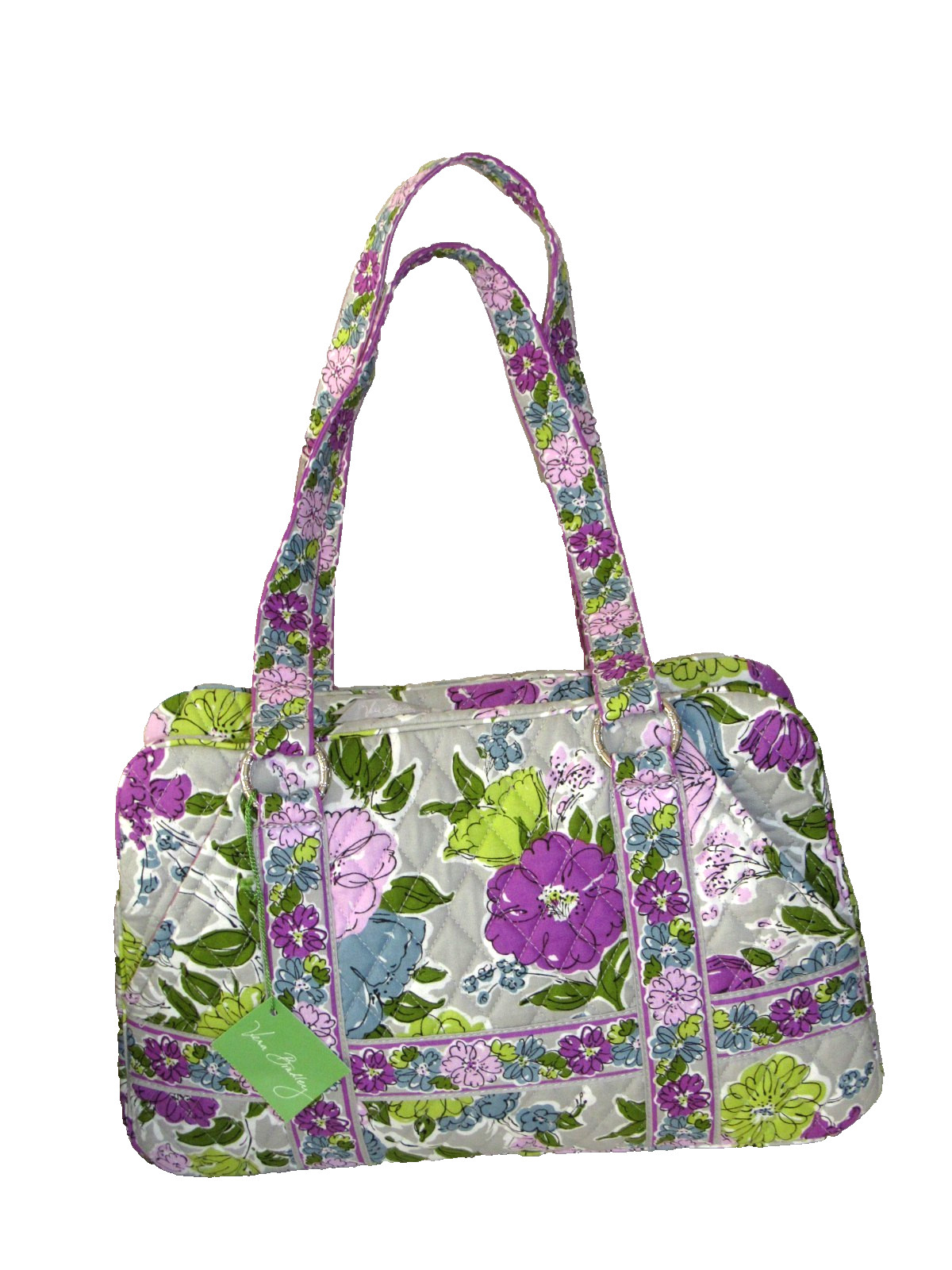 Vera Bradley Squared Away Satchel ShoulderBag Tote Zip Around WATERCOLOR Floral 7690₽
