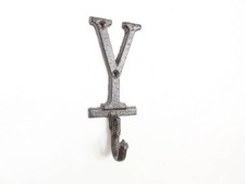  Pack Of 2 Cast Iron Letter Y Alphabet Wall Hook 6""
