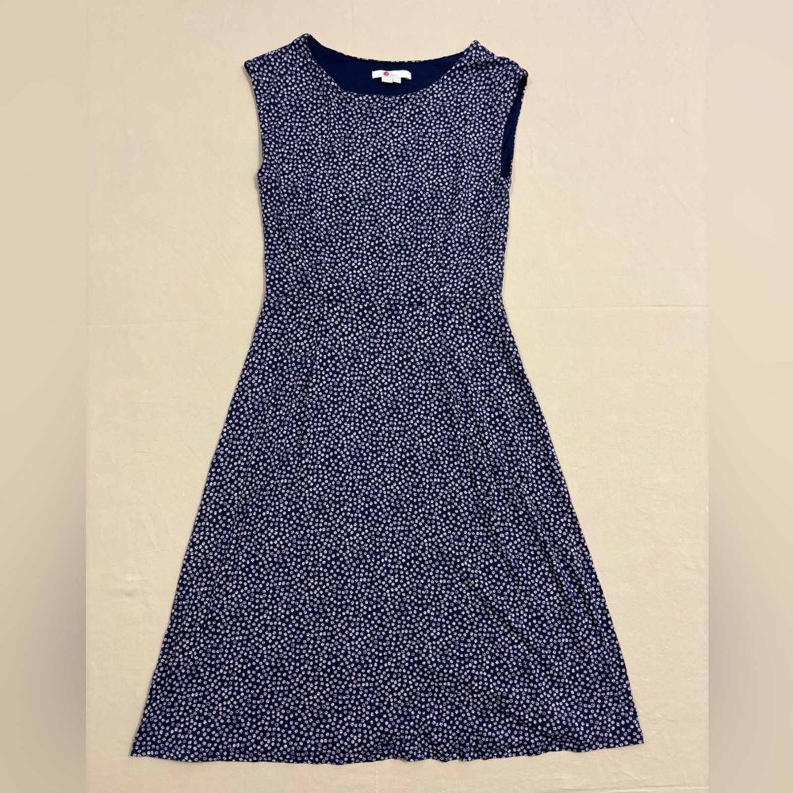 Boden Women's Dark Blue Mini Daisy Print Sleeveless Dress Size 10