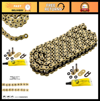 High-Performance 428 X-Ring Motorcycle Chain - 122 Links + Connecting Master Lin