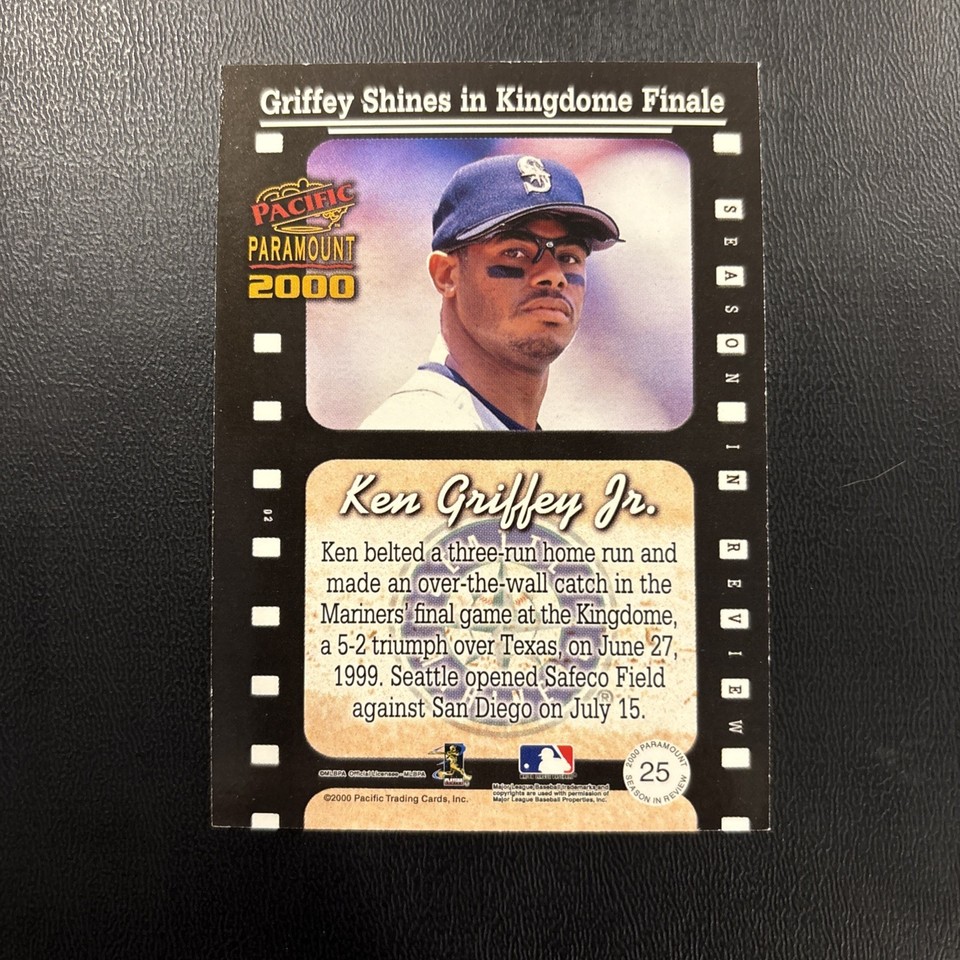 KEN GRIFFEY JR 2000 Pacific Paramount SEASON IN REVIEW #25 - MARINERS