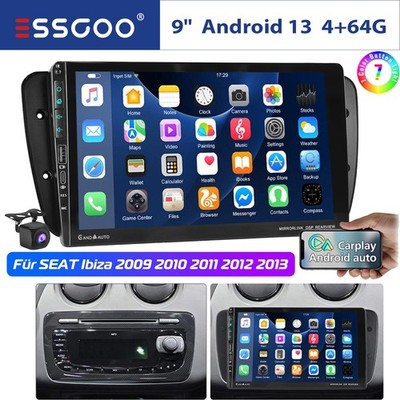 9'' Autoradio Android13 Für Seat Ibiza IV 6J 2009-2013 Carplay 4+64G GPS Navi RDS