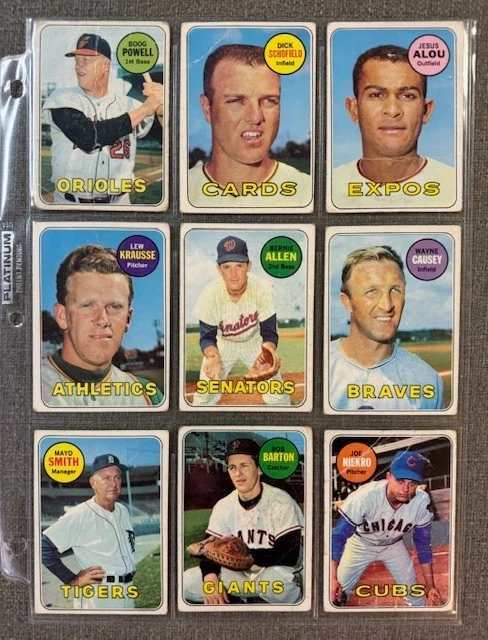 Лот бейсбольных карточек 1969 Topps 70 различных - Jesus Alou, Norm Cash, Rookie Stars - Изображение 3 из 4