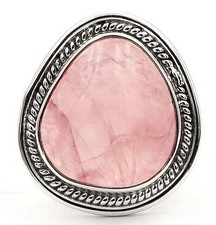 Natural Rose Quartz Madagascar 925 Sterling Silver Ring Jewelry Sz 6.5