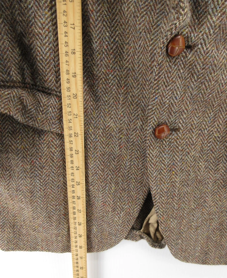 Abrigo deportivo Harris Tweed vintage para hombre 42 marrón blazer espiga sin estructura * Foto 4 de 4