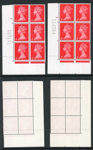 U14 4d PVA CB Cylinder 13 no Dot 19/2 DOT on Queens Nose (early printing) U/M - Picture 1 of 1