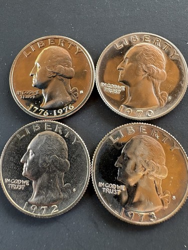 1971-S, 1972-S, 1973-S 1976-S Lot Gem Washington Deep Cameo Proof Quarters - Picture 1 of 2