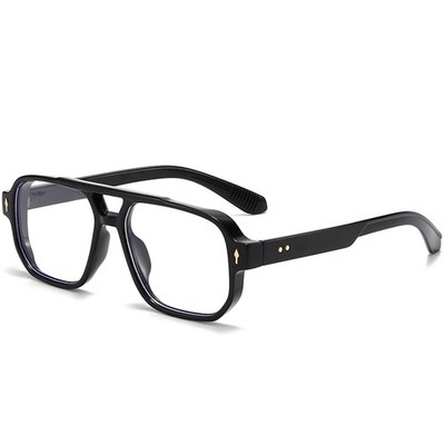 PORADAY Blue Light Blocking Glasses for Women Men 70s Retro MM, A1 Black 