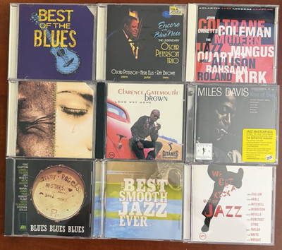 Jazz & Blues CD Lot of 9 Miles Davis Oscar Peterson Jimmy Rogers Clarence Brown