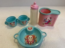 1980's baby care Pinkie Panda Baby food toy serving set