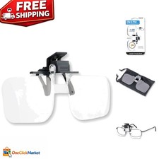 Clear Clip-On Magnifying Glasses - 2x Power for Crafts Low Vision Tasks