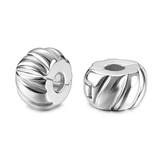 2Pc Clip Lock Spacer Stopper Charm Bead Suits Pandora Bracelet Openable Gift New