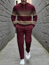 Men's Outfit 2 Piece Set Shirt Pants Suit PLUS SIZE BIG 6XL