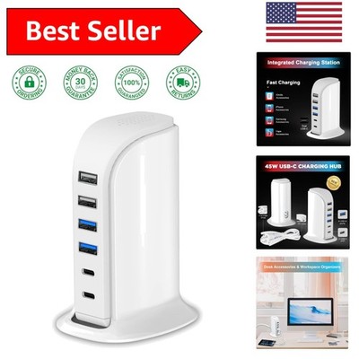 45W USB Charger Station: Fast Charging Hub with 6 Ports for Multiple Devices