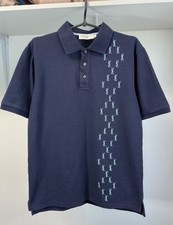 Yves Saint Laurent Polo Uomo Vintage Blu Logo Monogramma YSL Taglia M