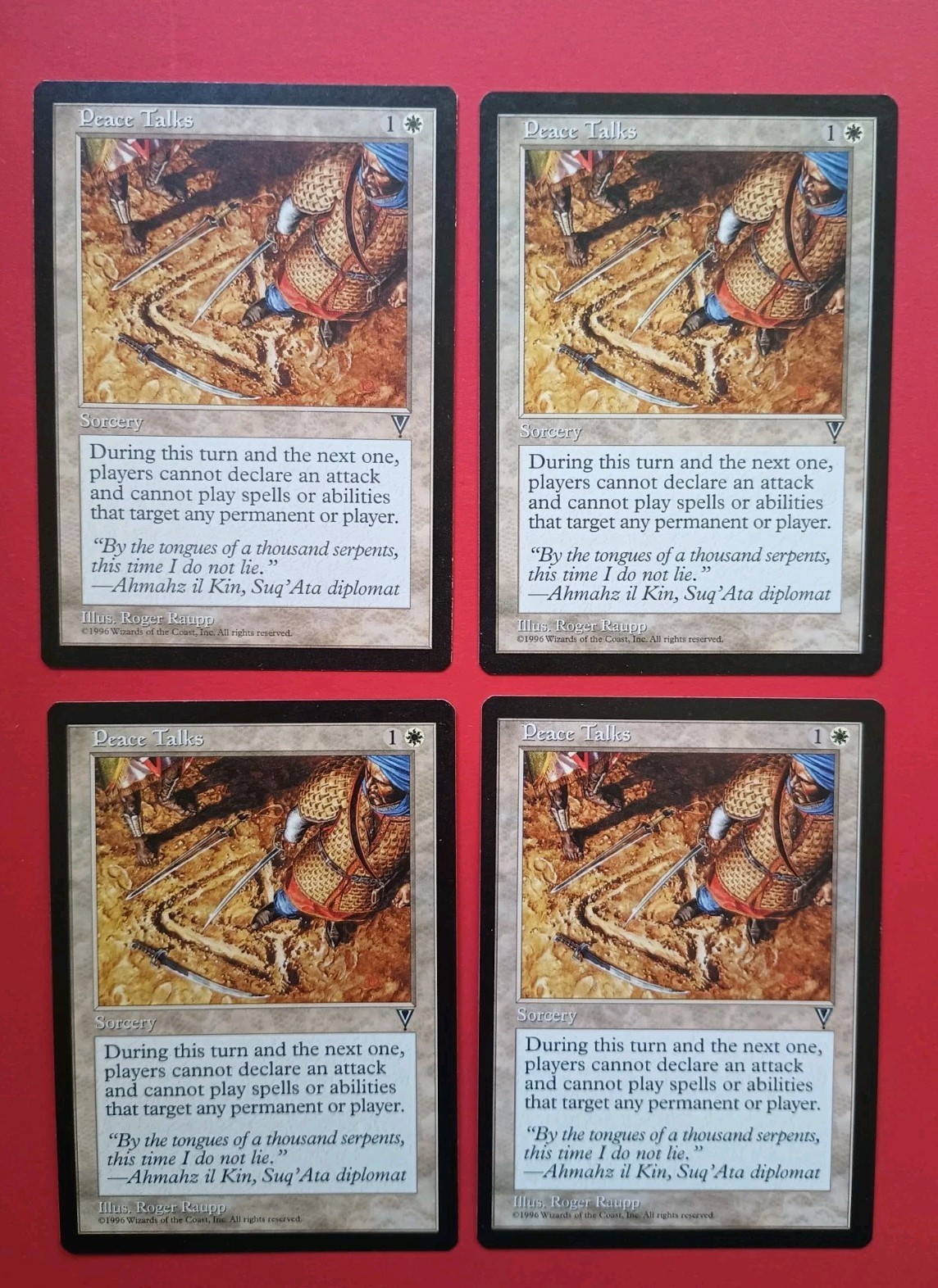 Magic the Gathering MTG Visions PEACE TALKS X 4 LP/EX U  1997 Nice!