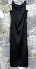 Y2K Black Whimsigoth Formal Dress Size 9 Medium Velvet Glitter Floral Vintage