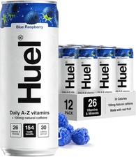 Huel Daily A-Z Vitamins Energy Drink, 12 x 330ml Cans, Blue Raspberry Sparkling