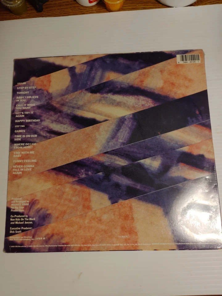 New Kids On The Block ( SEALED ) " Step By Step "  1990 Vinyl Album # C 45129 - Image 2 of 3