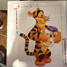 Tigger Holding Purple Pot Finished Diamond Painting Piece H2781 30x40