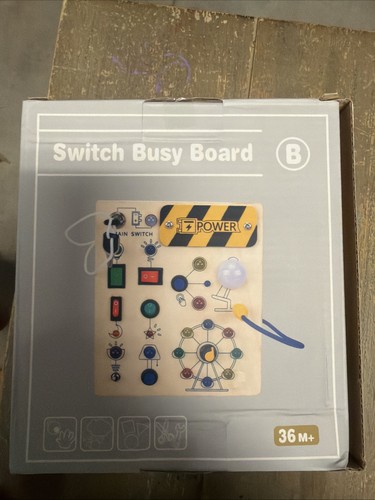 Montessori Toddler Busy Board - Wooden Light Switch Board for 1-3 Years Old, ...