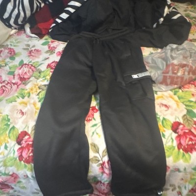 Off-White Black Men's Tracksuit Set XS Logo Zipper Accents Track Jacket Pants