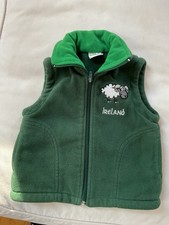 Irish Farmyard Friends Kids Green "Ireland" Fleece Full Zip Vest. Size 3.