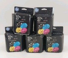 5 Genuine HP 67XL Black High-Yield/67 Tri-Color Ink Combo Sealed New exp. 2028