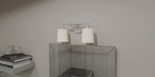 Brushed Nickel Two Light Bath from the Cecilia Collection - Picture 7 of 7