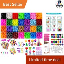 Rubber Band Bracelet Making Kit 12080 Colored Bands Beads Charms With Looms
