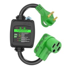 Surge Protector 30 Amp to 50 Amp RV Adapter Cord with Overload 30M/50F
