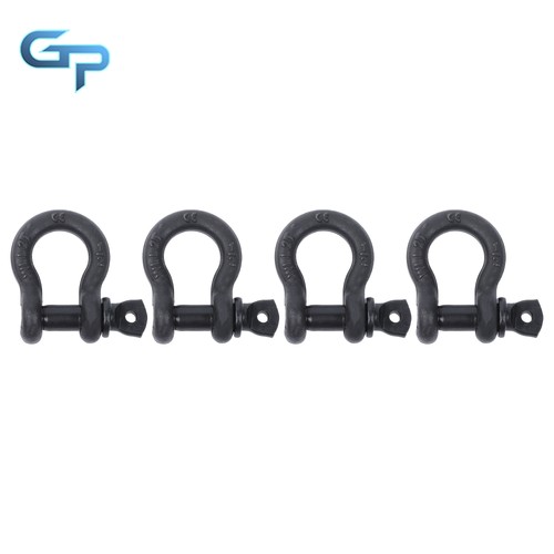 4 Pezzi Ganci ad Anello a D a Forma di Arco da 1/2" con Perno a Vite 2 Ton Carico Funzionante, Nero - Foto 3 di 16