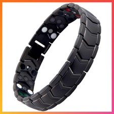 3X Magnetic Bracelets for Men Three rows Energy Stainless Steel Bracelet Magnet