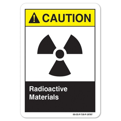 Radioactive Materials ANSI Caution Sign Metal Plastic Decal