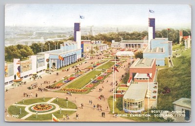 Empire Ausstellung Schottland 1938 Postkarte Scottish Avenue Valentine's Official