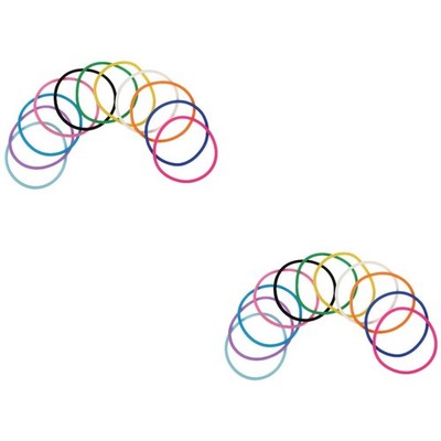 2 Pack Rubber Wristbands Bulk Silicone Colored Bracelets Colorful Jelly
