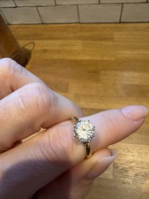 9ct Gold CZ Engagement Ring Size O