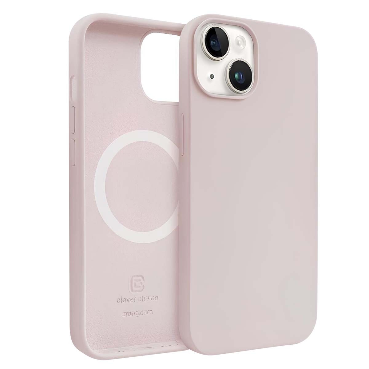 Coque silicone iPhone 13 antichoc et flexible Crong rose texture soft-touch
