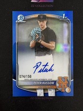 2025 Bowman Draft Peter Kussow 1st /150 Chrome Prospect Auto Blue Refractor -LYQ