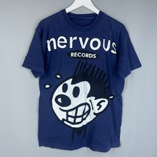 VINTAGE RARE NERVOUS RECORDS RAP HIP HOP NEW YORK CITY 1990'S DARK BLUE RAP TEE