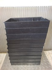 Midwest Uncuts Lot of 10 Black Stackable Plastic Tray Storage 7 x 2 x 12"