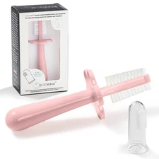 Double Sided Toothbrush, First Toothbrush for Baby & Toddler, 1 Pack, Blush