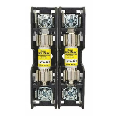Open Fuse Block, 0 to 30A Amp Range, 600V AC/DC Volt Rating, 2 Poles, Quick