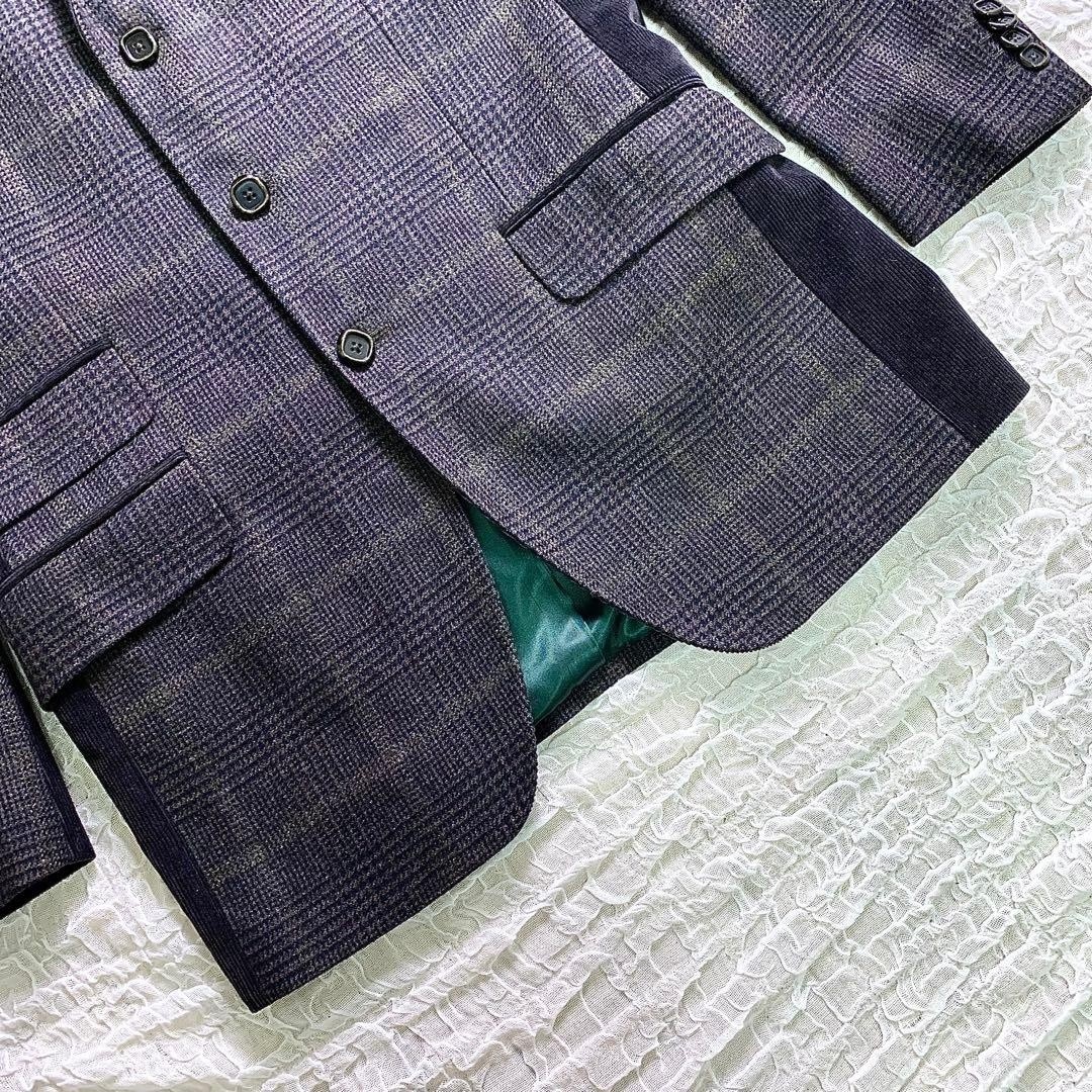 ETRO Tailored Blazer Check Wool Patchwork Corduro… - image 4