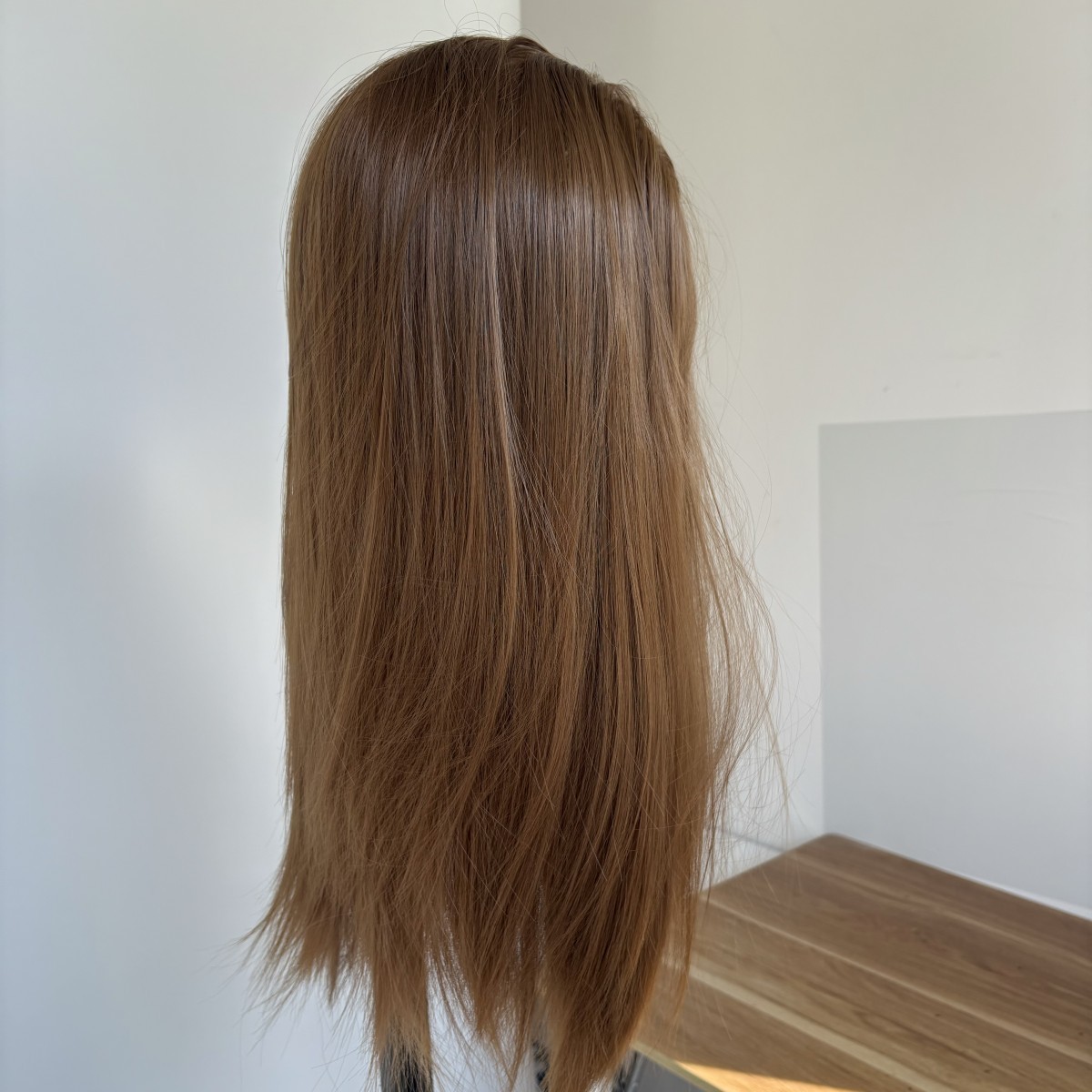 Cosplay Wig With Bangs Brown Synthetic Hair Heat Resistant Long Straight