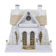 Cody Foster Winter White Cottage Putz House, 11